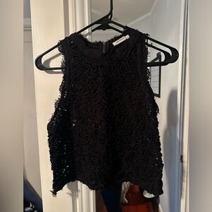 ZARA Trafaluc Black Crochet Lace Sleeveless Crop Top Women’s Sz Small - New